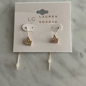 NWT LC Lauren Conrad Love Wins Threader Earrings